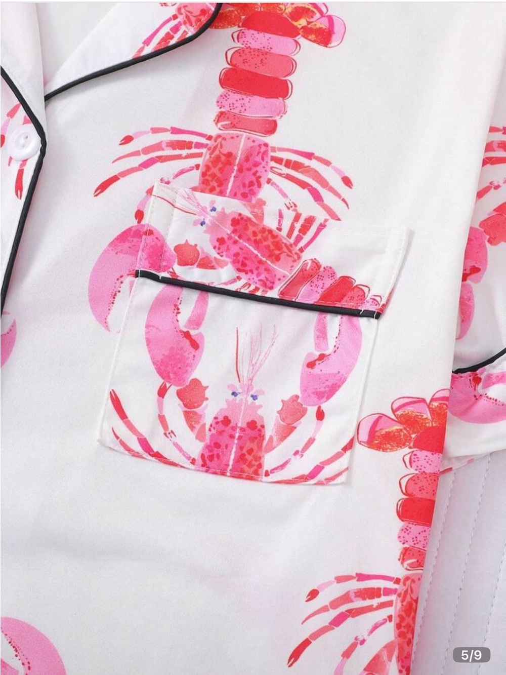 Soft Pajama Set with Lobster Print - Picture 2 of 5
